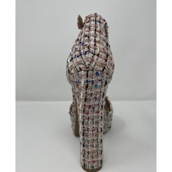 NWOT Chinese Laundry Womens Avenue Platform Heel Shoes Y2K Sz 8.5 Pink Tweed - Picture 4 of 16